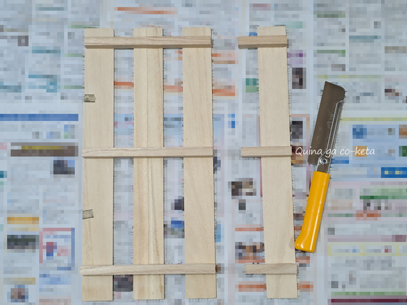 パソコン台DIYすのこをカット